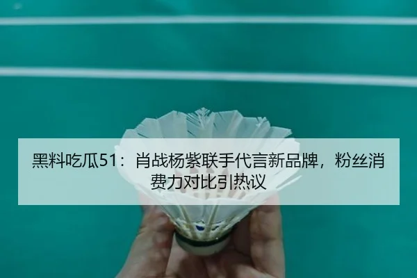黑料吃瓜51：肖战杨紫联手代言新品牌，粉丝消费力对比引热议